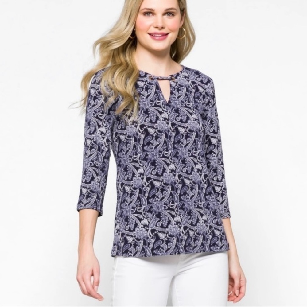 MAGNOLIA GRACE-PAISLEY PRINT BLOUSE-SIZE XL